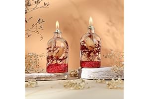 impeRiums Decorativo Lampada a Olio Candele Set di 2 x 100 ml (Rosso)