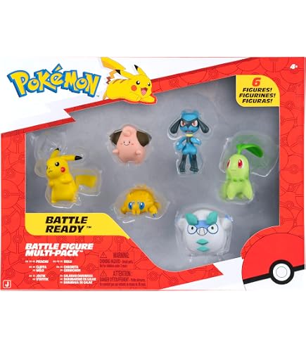 Pokémon PKW4100 Set De 8 Figuras De Batalla – Pikachu, Fuecoco, Quaxly, Sprigatito, Wooper, Growlithe, Butterfree, Loudred
