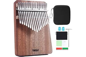 TREELF Kalimba 17 Tasten Daumenklavier Mbira Fingerklavier Geschenke für Kinder und Erwachsene Anfänger (Holzfarbe)
