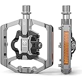 Pedali MTB GEWAGE Doppio Lato SPD E Piattaforma - In Alluminio, Con 3 Cuscinetti, 9/16 - Foto 4