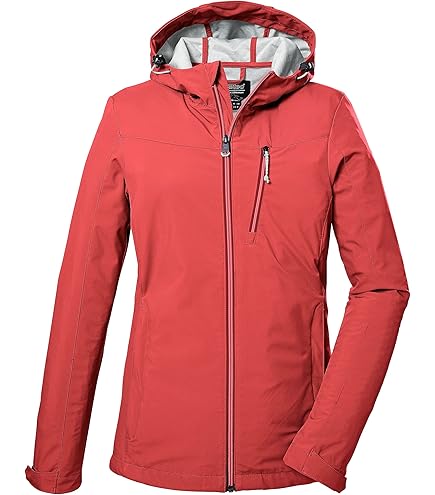 killtec Dames Softshelljack/outdoorjack met afritsbare capuchon KOS 40 WMN SFTSHLL JCKT, broken white, 48, 41280-000