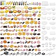 WEHOO 200pcs Miniature Landscape Food Drinks Bottle Mini Toys Doll House Kitchen Play Resin Dollhouse Accessories for Adults Teenagers Cooking Game Hamburger Ice Cream Cake Bread Tableware Party