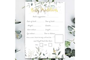 Blue Planet Fancy Dress 12 Pack Baby Predictions Mummy Mum to Be Neutral Unisex Baby Shower Games Cards Gold Sage Green Botanical Floral Gold Foil 12 Sheets Quiz Card Game
