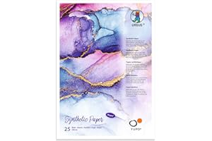 Ursus Yupo 16269200 Papier 85 g Format A5 25 feuilles synthétique surface lisse et résistante à la déchirure et à l'eau, résistant à la lumière UV, extrêmement résistant, 100% recyclable, polyvalent