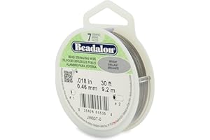 Beadalon 0.46 mm Diameter 9.2 m Reel 7 Strand Wire, Bright