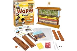 WILD! Science - WORM FARM KIT for Kids – STEM Science Toy for Ages 6+ – Build a Live Worm Habitat & Composting Lab – Educational Ecosystem Experiment for Home or Classroom – Fun Nature Discovery Kit