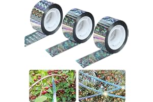 Strehknewen Cinta Reflectante para Ahuyentar Pájaros, 3 Rollos de 80M x 2.5CM, Cinta Espantapájaros Eficaz para Jardín, Huerto y Terraza Exterior