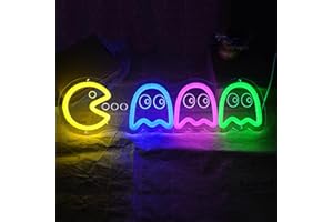 LIKEGOR Arcade Neon Sign, Retro 3D Ghost Arcade Game LED Neon Light Sign, Handmade Aesthetic Cool Arcade Theme Night Lamp for Game Room, Kid's Bedroom Man Cave Party Birthday Gift Basement Home Bar Pub