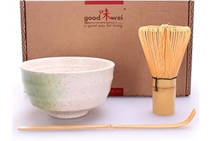 Goodwei Japanisches Matcha-Set, 3-teilig (Shiro), Keramik, 180 ml