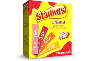 SINGLES TO GO! Starburst Singles to Go Variety Pack, Watertok Powder Drink Mix, Contains 4 Flavors, Strawberry, Cherry, Orange and Lemon, 1 Box (30 Servings)