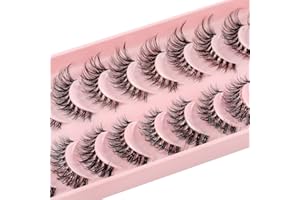 HICOCU 3D Falsche Wimpern,Natürliche Wimpern, Pure Handgemacht Natürlicher Look Flauschige Künstliche Wimpern,Multipack Strip Lashes 10 Paare (HY25)