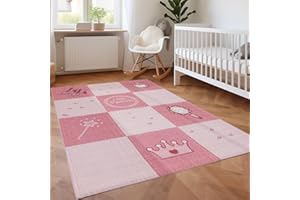 ‎SIMPEX SIMPEX Childrens Pink Princess Rug 100x150cm Kids Nursery Rug