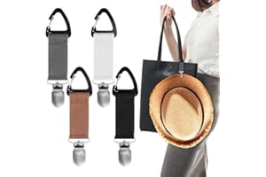 Nogeqi 4 clip per cappello da viaggio, clip elastica per cappello da appendere alla borsa, cappello da spiaggia, porta cappello estivo per borse da viaggio, borse, zaini, accessori per cappelli da