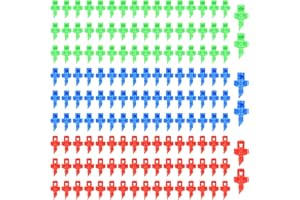 Ehuihuan 150 Stücke Mini Garten Sprinkler, Rasensprenger für Kleine Fläche, Nebelsprinkler für Die Bewässerung von Pflanzen, Rasen und Garten (90/180/360 Grad, Kunststoff, Rotary, Blau/Grün/Rot)