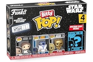 Funko Bitty Pop! Star Wars - Princess Leia™, R2-D2™, C-3PO™ et Une Mini-Figurine Mystère en Surprise - 2.2 Cm Collectionnable - Étagère Empilable Incluse - Idée de Cadeau - Produits Officiels