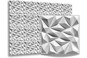 EURODECO 20 pièces 3D panneaux muraux & plafond, 50cm x 50cm en plastique PVC, Mur 3D, Plafond 3D, revêtement mural, Salle de jeux, 5m² - 1mm d'épaisseur