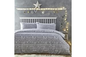 Charlotte Thomas Jolly Christmas - Set copripiumino per letto super king size, colore: argento