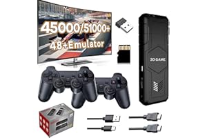 XIXIMENG Y5 Console de Jeux rétro,4K Game Stick 51000+ Games,Console de Jeux vidéo rétro Support 48 émulateurs,Console Portable Rétro avec Double 2.4G contrôleurs sans Fil,Multiplayer,Plug & Play (128G)