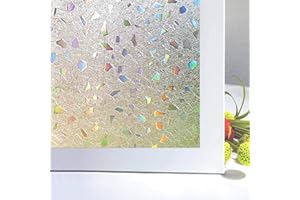 Zindoo Window Film Privacy Window Sticker Window Coverings Frosted Window Film Static Glass Window VinylSelf-Adhesive 44.5x200CM