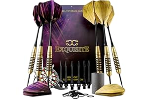 CC-Exquisite Jeu De Fléchettes Professionnel - Configuration Personnalisable 6 Fléchettes À Pointe en Acier 20G / 24G avec 12 Arbres en Aluminium 35 / 48Mm, 12 Joints Toriques, 12 Vols Standard/Mince