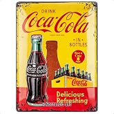 Nostalgic-Art 23195 Coca-Cola &ndash; Bottles Sarı, sac levha 30 x 40 cm