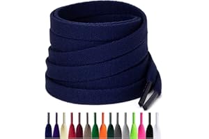 Puzeam 2 Paires de Lacets Plats pour Baskets, 8 mm de Large, Lacets Chaussures pour Chaussures, Sneakers et Chaussures de Sport