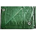 Waterproof tarpaulin/builders tarp/ground sheet 5m x6m in royal green with eyelets