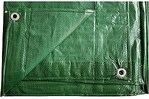 BRADAS Green Durable waterproof 90g/m Quality Tarpaulin/Ground sheet/cover up (2mx3m) ideal for camping/garden,eyelets every 1m