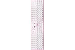 Shiny Merry 6 x 24 inch Transparent Non-Slip Acrylic Quilting Ruler for Precision Cutting, Crafts with Pink and Black Grid