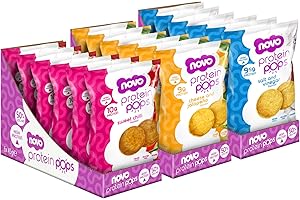 Novo Nutrition | Protein Pops | Healthy Savoury Snack with High Protein, Low Sugar and High Fibre | 3 x (6 x 45g) | Sweet Chilli, Cheese and Jalapeño, Salt and Vinegar