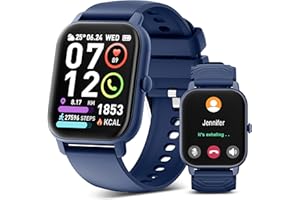 POOUNUR Reloj Inteligente Hombre Mujer, 1.85" Smartwatch con Llamadas Bluetooth, Smart Watch Pulsómetro/Monitor de Sueño/Podómetro, 112+ Modos Deportivos Impermeable IP68 Pulsera Actividad para Android iOS