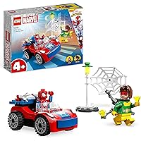 LEGO 10789 Marvel Coche de Spider-Man y Doc Ock, Spidey y Sus Amigos, Juguete de Construcción para Niños de 4 Años o Más, Acc