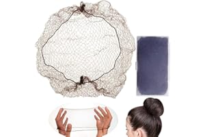 Reccisokz 30 redecillas invisibles para el cabello con borde elástico para peluca y fijación de cabello para hacer moños de mujer, café