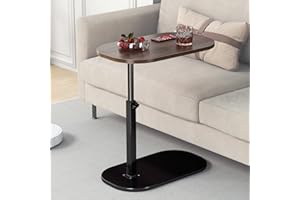 ‎YUTVCZO YUTVCZO Beistelltisch C Form, Klein Couchtisch Holz Sofatisch Höhenverstellbar, C Form Beistelltisch für Couch Sofa, Modern Mobiler Kaffeetisch Side Table Für Wohnzimmer Und Schlafzimmer (Black-a)