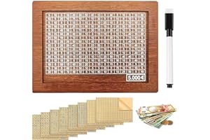 PTBWS Hucha de Madera, Hucha de Madera con Contador, Hucha con Contador para Niños, Hucha Reutilizable,Ayuda a niños y Adultos a desarrollar el hábito de Ahorrar(500 €-10000€)