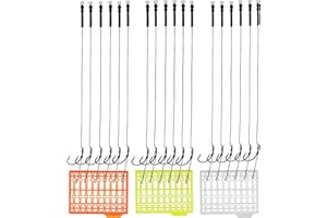 SHADDOCK 18pcs Karpfenangeln Haar-Rigs Boilie Rig Karpfen Vorfach Geflochtene Schnur Angelhaken Handgefertigt Karpfenrigs mit Boilie-Stoppers