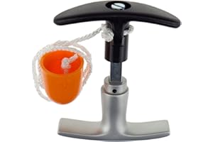 INTRA-TEC Garage Door Handle 9 x 60 mm Aluminium F1 + Inner Handle Garage Door Plastic 50 cm Rope + Bell