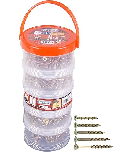 Set 480 Viti Universali Zincate Connex - Assortimento Con Scatola Impilabile Per Fai Da Te E Officina