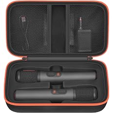 Boobowl Hard Shell Microphone Case for JBL PartyBox Wireless Mic, Travel | EVA Hard Case for 2 Microphones, Receiver, Adapter