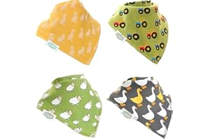 Ziggle - Bandana Dribble Bibs - Cotton Front Baby Bibs Newborn to 24 Months - Newborn Baby Gifts - Bibs For Comfortable Kids