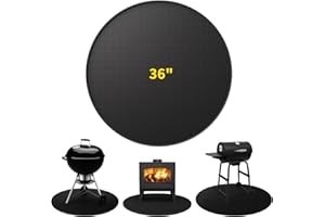 VinBee Fire Pit Mat, 36" Fire proof Mat,Fibreglass Silicone Heat Protection Mat, Reusable Ember Mat for Fire Pit,Indoor Fireplaces - for Decking, Grass, Grill, Floor, Patio, Camping (91x 91 cm Round)