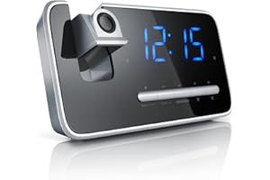 Brandson - Radiowecker mit Projektion - digitaler Wecker - Projektionswecker - Digitalwecker - Grosse LED Anzeige mit 3 Helligkeitsstufen