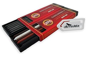 OK MODELS Juego de minas Koh-I-Noor de 5,6 mm de diámetro 4865/2B y 4869/III GIOCONDA con pinza para papel