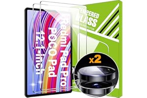 Lemxiee Verre Trempé pour Xiaomi Redmi Pad Pro & POCO Pad 12.1" [2+1 Pièces] Caméra Arrière Protecteur Film + HD Protecteur d'écran Verre Trempé