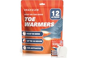 Bramble - Adhesive Toe Warmers (12 Pairs, 24 Total) - Ultra-Thin Stick-On Patches for Shoes and Boots - Air-Activated & Odour-Free - Up to 10 Hours of Heat
