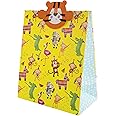 Hallmark Kids Birthday Gift Bag, Party Animals Design with Keepsake Tiger 'Bag Buddy' Gift Tag, Yellow