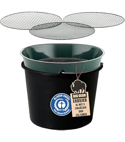 Grondzeef voor tuinieren, grondzeef van hout, handbediende tuinzeef voor compost, massief houten kiezelzeef & gaascompostzeef voor aarde, stenen, compost, onkruid, zand, grind en zaden (50x44
