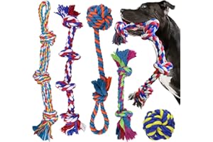 GAIUSIKAISA LARGE Dog Rope Toys (Extremely Durable and Strong) For Large And Medium Dog - EXTRA LARGE DOG TOYS For Aggressive CHEWERS - NEARLY INDESTRUCTIBLE - Sturdy Rope - Tug Of War Rope for Teething (5PCS)
