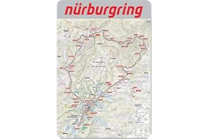 Schatzmix plåtskylt kort Nürburgring metallskylt väggdeko 50 x 20 cm tennskylt
