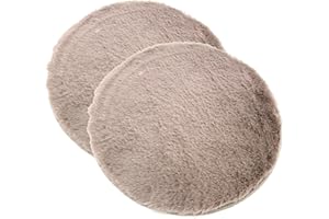 ‎HEIMTEXLAND heimtexland 2er Pack Sitzkissen Fellimitat Hase flauschig weich wärmend Stuhlauflage Kunstfell Vegan Fell Sitzauflage Bank Kissen Chalet Deko Holzbank Stuhlkissen Typ838 Cappuccino